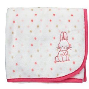 George Baby Bunny Rabbit Security Blanket With Applique Pink Polka Dots